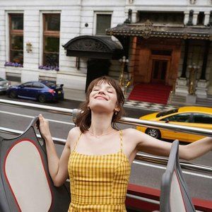 URBAN OUTFITTERS Emma plaid check mini dress in yellow.  12.  fun.  go anywhere.